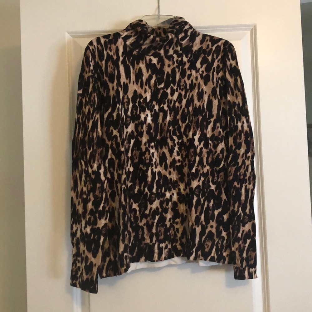 Cotton long sleeve mock neck top